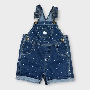 Carhartt Baby Denim Shortalls‎ 12M Polka Dot Print Adjustable Straps